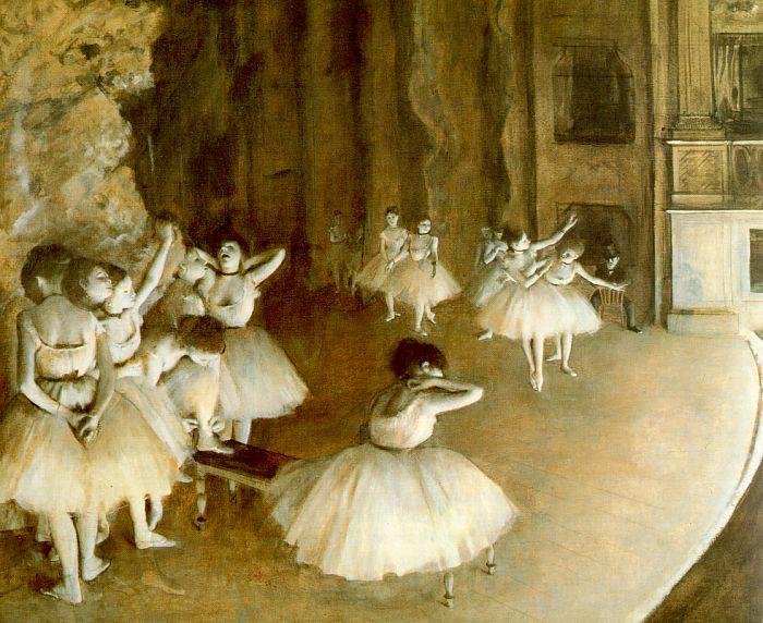 Edgar Degas Ballet Rehearsal on Stage oil painting picture
